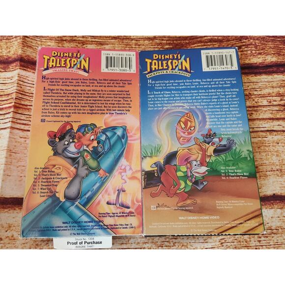 Talespin Vintage VHS Video Tapes Volume 3 & 6 - Picture 9 of 9
